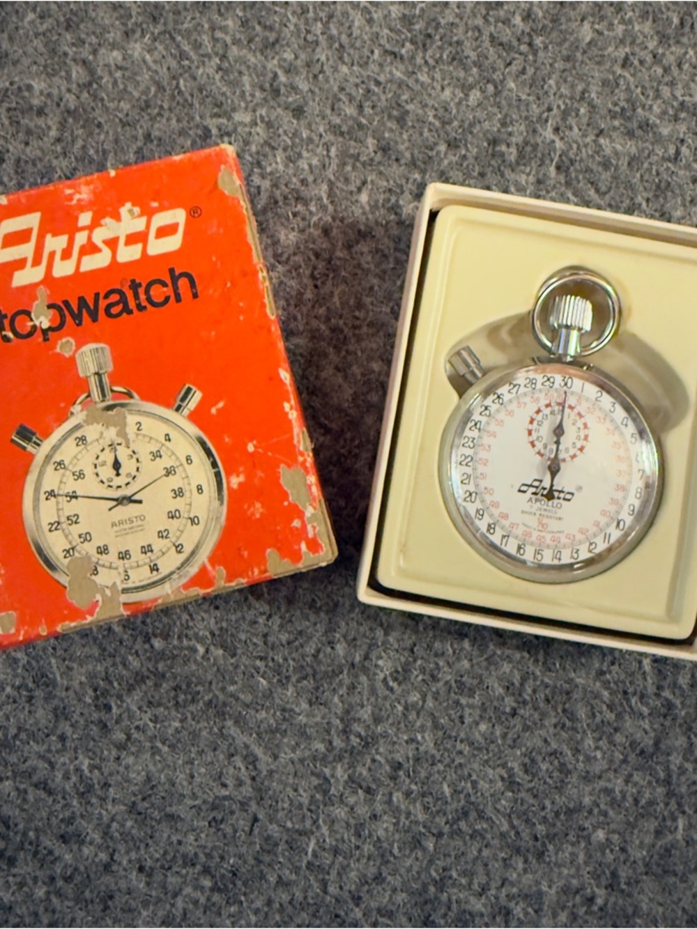 Working Vintage Arisо Apollo Stopwatch in Original Box